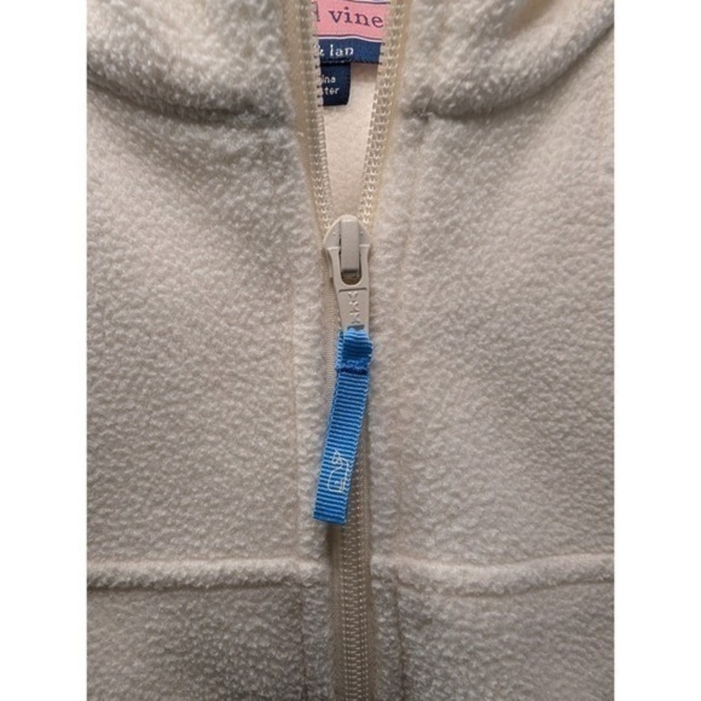 Vineyard Vines Fleece 1/4 Zip Pullover Cream Blue Women's - Size XS/S‎ - Picture 4 of 8